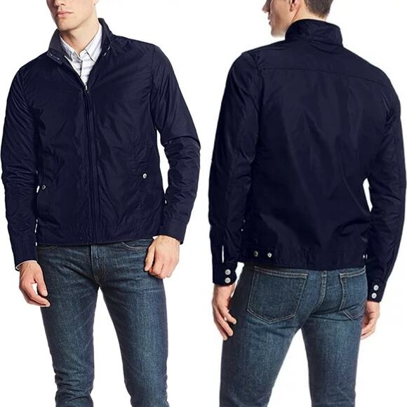 Jack Spade Peyton Shell Windbreaker Bomber Jacket Navy Size XS Minimalist Preppy - Picture 1 of 14